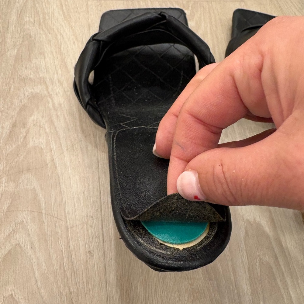 Black Mini Opened-Toed Heels - Picture 4 of 5